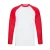 Fruit of the Loom Heren Contrast Honkbal T-shirt met lange mouwen (Wit/rood)