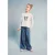 Mango Kids wide leg jeans met hartjes medium blue denim
