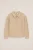 WE Fashion – Jongens gebreide polo met structuur en quarter-zip – Regular fit – Beige – Katoen –