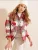 Bigdart Blouse  donkergrijs / kersrood / wit