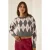 Ronde Hals Korte Sweater met Ruitenpatroon