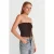 Dames Strapless Crop Blouse met Strikdetail