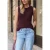 Street One Studio Dames Top met ronde hals en knoopdetail in Paars