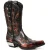 New Rock Flame geaccentueerde zwart/rode halfhoge cowboylaarzen-7921-S2