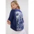 TRENDYOLMİLLA Dames Donkerblauw Grafisch Kort Oversized T-shirts