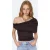 Gelaagde Asymmetrische Kraag Polyamide Crop Top