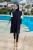Zwarte Burkini-set Bescheiden islamitische badkleding met volledige dekking