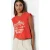 TRENDYOLMİLLA Dames Rood Grafisch Mouwloos Relaxed fit T-shirts
