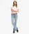 Slimfit Vintage Flare Jeans van Biokatoen met Lage Taille Blauw
