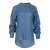 Hemelsblauwe blouse met mandarijnkraag
