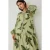 Geprinte Lange Mouwen Viscose Maxi Jurk