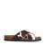 Manfield leren slippers met koeienprint wit/bruin