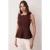 TRENDYOLMİLLA Dames Bruin Effen Mouwloos Peplum Blouses