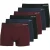 Jack & Jones Heren boxershorts trunks effen jacbasic bamboe 6-pack rood/blauw/zwart