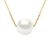Ketting gekweekte parel Zoetwater Round and White 9-10 mm Venetiaans Geel Gouden Ketting