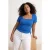 Trendyol Curve Dames Blauw Effen Kort Getailleerd Grote maten Blouses