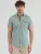 7Camicie Zakelijk overhemd ‘Iconic Linen Man Shirt Short Sleeve Green White’  groen