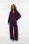 VERO MODA wide leg high waist casual broek donkerpaars