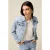 Oltre Denim Jacket With Micro Crystals Light Blue