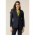 Oltre Denim Blazer With Metal Chains Blue