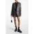 Michael Kors Double Breasted Oversized Blazer In Black / Silver