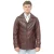 Bruine vintage trench-stijl Crombie leren jas voor heren-Macau