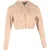 Sandro cropped sweater met capuchon en ritssluiting in beige katoen