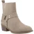 Hush Puppies Iria Dames Suède Taupe Enkellaarsjes Met Hak