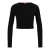 Hugo Dames/Dames Saneriny Cropped Trui met Lange Mouwen (Zwart)