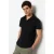 TRENDYOL MAN Heren Zwart Effen Lang Regular fit Poloshirts