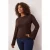 Trendyol Curve Dames Bruin Effen Lang Getailleerd Grote maten Blouses