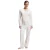 Boss Katoenen pyjamabroek met logo voor dames (Wit)