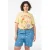 Zizzi regular high waist gebloemde short broderie medium blue denim