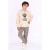 B.Nosy straight leg geruite casual broek – beige/bruin