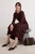 TRENDYOLMİLLA Dames Bruin Stippen Maxi Lang Skater Modest Jurken