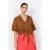 Soyaconcept blouse met linnen bruin