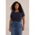 WE Fashion Curve T-shirt donkerblauw