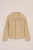 WE Fashion – Jongens overhemd met structuur en patch – Regular fit – Beige – Katoen –