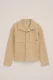 WE Fashion – Jongens overhemd met structuur en patch – Regular fit – Beige – Katoen –