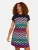 love & roses Jurk  navy / turquoise / mintgroen / pink