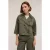 Motivi Short Trench Coat With Openwork Detail Military Green