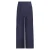 Like Flo Young wide leg regular waist casual broek donkerblauw met textuur