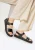 Wittchen Dames Leren Sandalen met Klinknagels Zwart Natuurlijk Leer