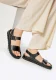 Wittchen Dames Leren Sandalen met Klinknagels Zwart Natuurlijk Leer