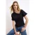 TRENDYOLMİLLA Dames Zwart Effen Kort Regular fit T-shirts