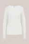 WE Fashion – Dames T-shirt met structuur – Wit – Biologisch katoen –