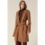 Oltre Hooded Coat With Belt Brown