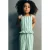 Mango Kids gestreepte top met ruches – lichtgroen