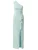Adrianna Papell Avondjurk ‘Petite Side Ruffle Crepe Column Gown’  lichtblauw