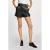 Morgan imitatieleren high waist loose fit korte broek zwart